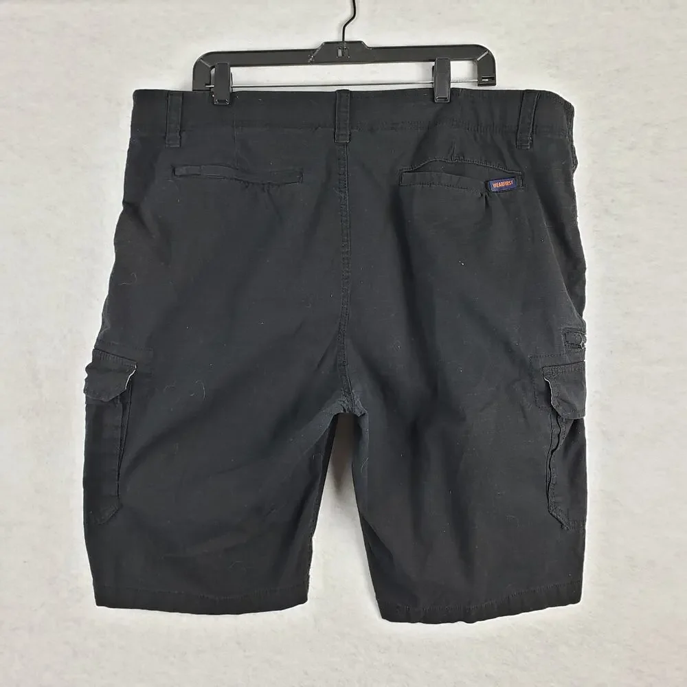 Wearfirst Men's 42 Cargo Pocket Rip Stop Shorts Black Outdoor Hiking Gorpcore‎